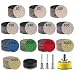 180 PCS 1 Inch Sandpaper, GOH DODD Wet Dry Sander Sheets with Backing Pad and Soft Foam Buffering Pad, 60 to 10000 Grits Grinding Abrasive Sanding Disc for Wood Metal Mirror Jewelry Car
