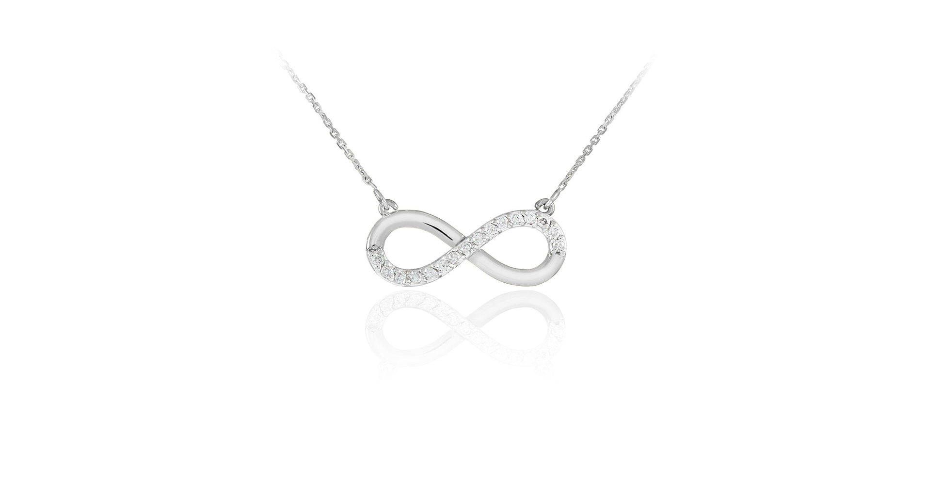 Amazon.com: 14K White Gold 1/8 Cttw Diamond Infinity Symbol