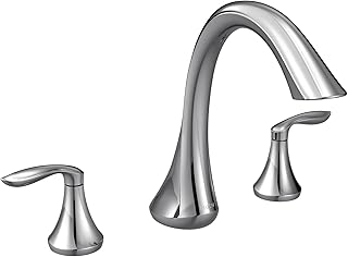 Eva Chrome Two-Handle Deck Mount Roman Tub Faucet Trim Kit, Valve Required, T943