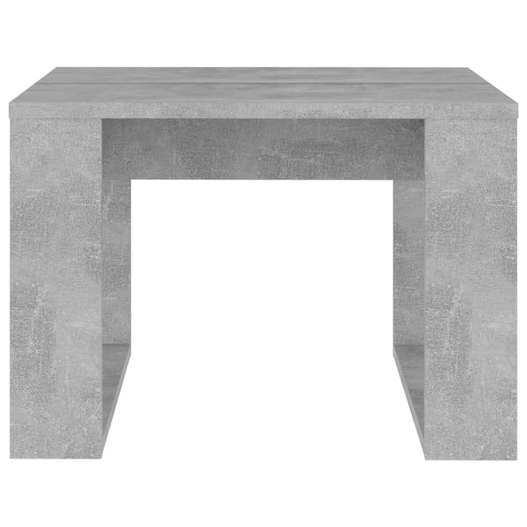 Mesa auxiliar gris hormigón 50 x 50 x 35 cm de material de madera con tablero robusto para bebidas y aperitivos, fácil de limpiar, práctica mesa auxiliar gris hormigón 50 cm para su