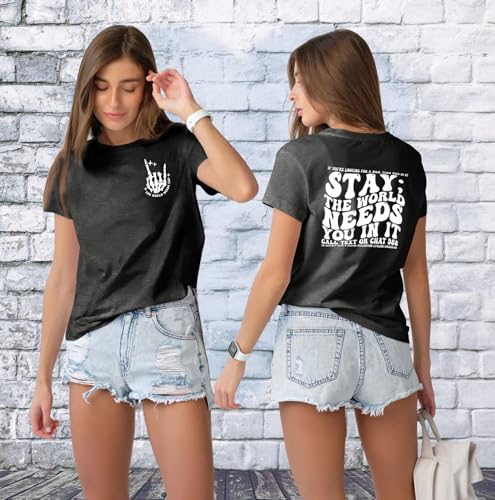 Mental Health Shirts for Women The World Needs You in It T-Shirt You Matter Suicide Prevention Tee Tops4