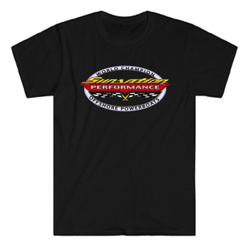 HatemSunsation Powerboats Logo Black T-Shirt Size S to 5XL Black