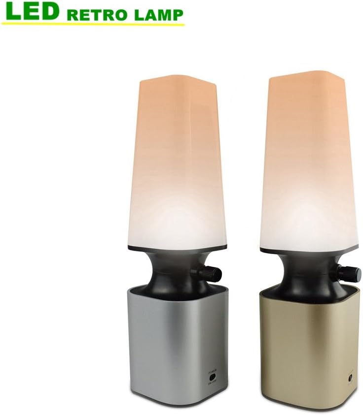 2W USB Rechargeble Table Lamp with 10-Level Dimmer Night Light for Kids Bedroom Bathroom Hallway Kitchen (Gold)