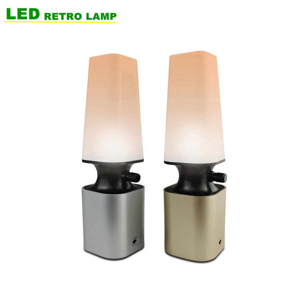 2W USB Rechargeble Table Lamp with 10-Level Dimmer Night Light for Kids Bedroom Bathroom Hallway Kitchen (Gold)