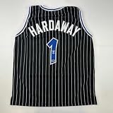 Facsimile Autographed Anfernee Penny Hardaway Orlando Black Pinstripe Reprint Laser Auto Basketball Jersey Size Men's XL