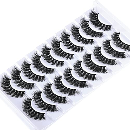 Farred Fluffy Eyelashes 8D Faux Mink Lashes Natural Look Lash Short Fake False Eyelash 10 Pairs (Z03|8-14Mm) #TOP4