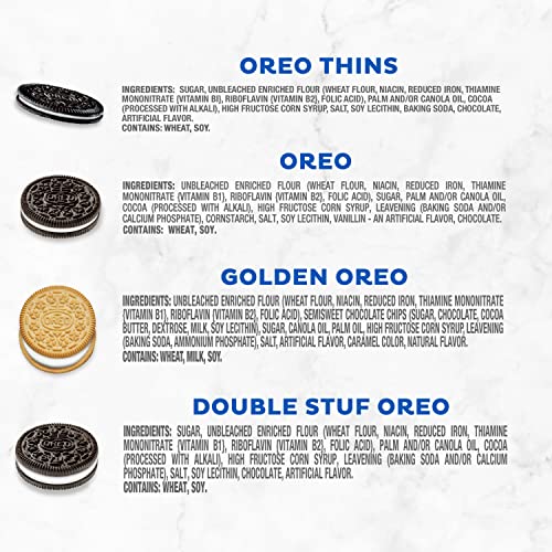 Image of OREO Cookies Variety Pack with Original, Golden, Double Stuf & Thins - 56 Snack Packs