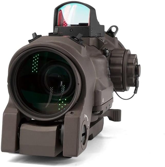 1-4X GEN 3 Scope Holographic Sight DR Fixed Dual Field of View Riflescope with Mini Doc Compact Red Dot Reflex Optic Sight Combo,Red Illumination,with QD Quick-Release,Fits 20mm Picatinny Rail,Tan