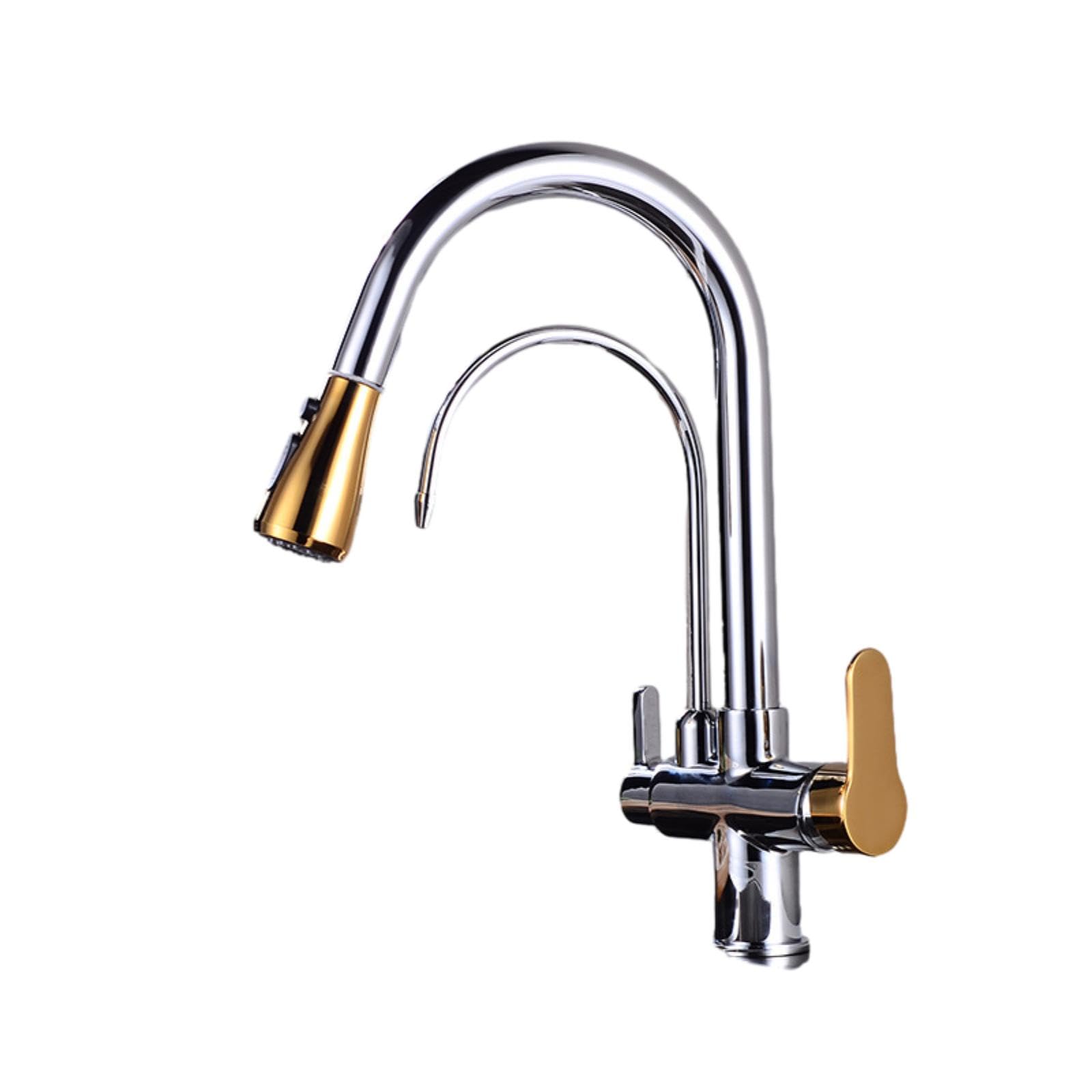 Robinet de cuisine 3 en 1 mitigeur évier cuivre noir eau filtrée froide chaude