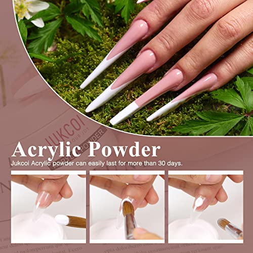 Jukcoi Acrylic Powder, Pink, White, Clear, Milky White, Red, Black, Nude 7 Colors Monomer Acrylic Powder Nail Powder Professional Polymer For Acrylic Nails Extension, French 3D Manicure Long-Lasting No Need Nail Lamp (1.05Oz (30G), Nude) #TOP4