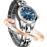 OLEVS Women Watch Automatic Mechanical Dress Tungsten Steel Waterproof Sapphire Crystal Luminous Two