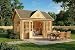 Alpholz Gartenhaus Clockhouse 440x340cm aus Holz Naturbelassen 28mm Wandst.