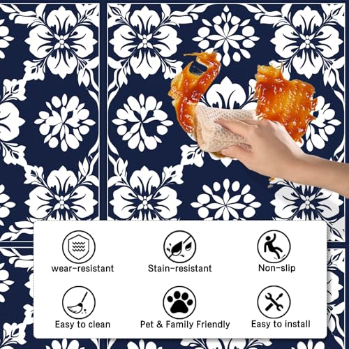 Image of Nuxovilar Peel and Stick Vinyl Floor Tiles, 11.8 inchx11.8 inch
