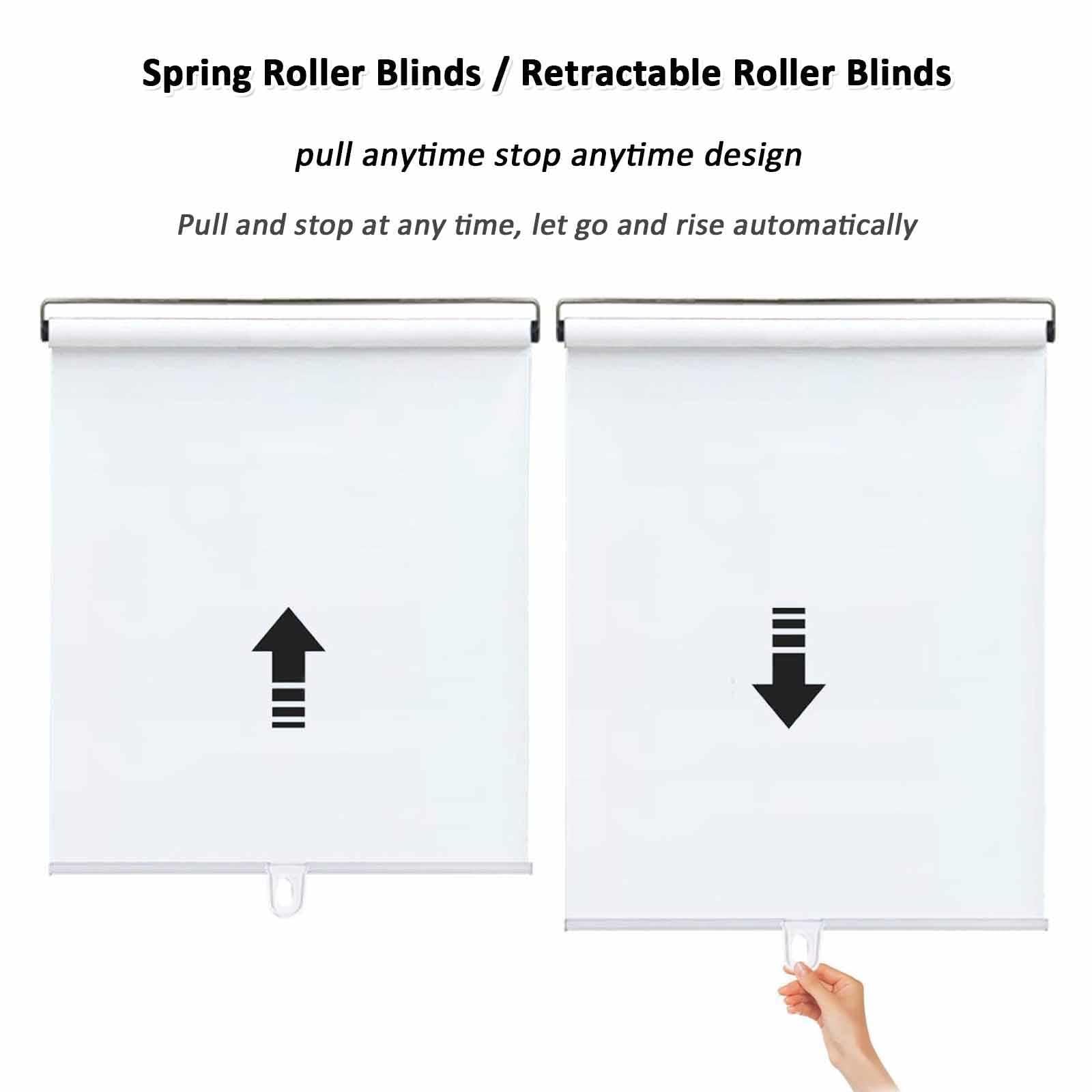 Larur Store enrouleur automatique rétractable pour fenêtres, écran solaire, 32-150 cm, blanc, 150 x 200 cm / 59x79in, idéal pour la cuisine et le bureau, facile à installer