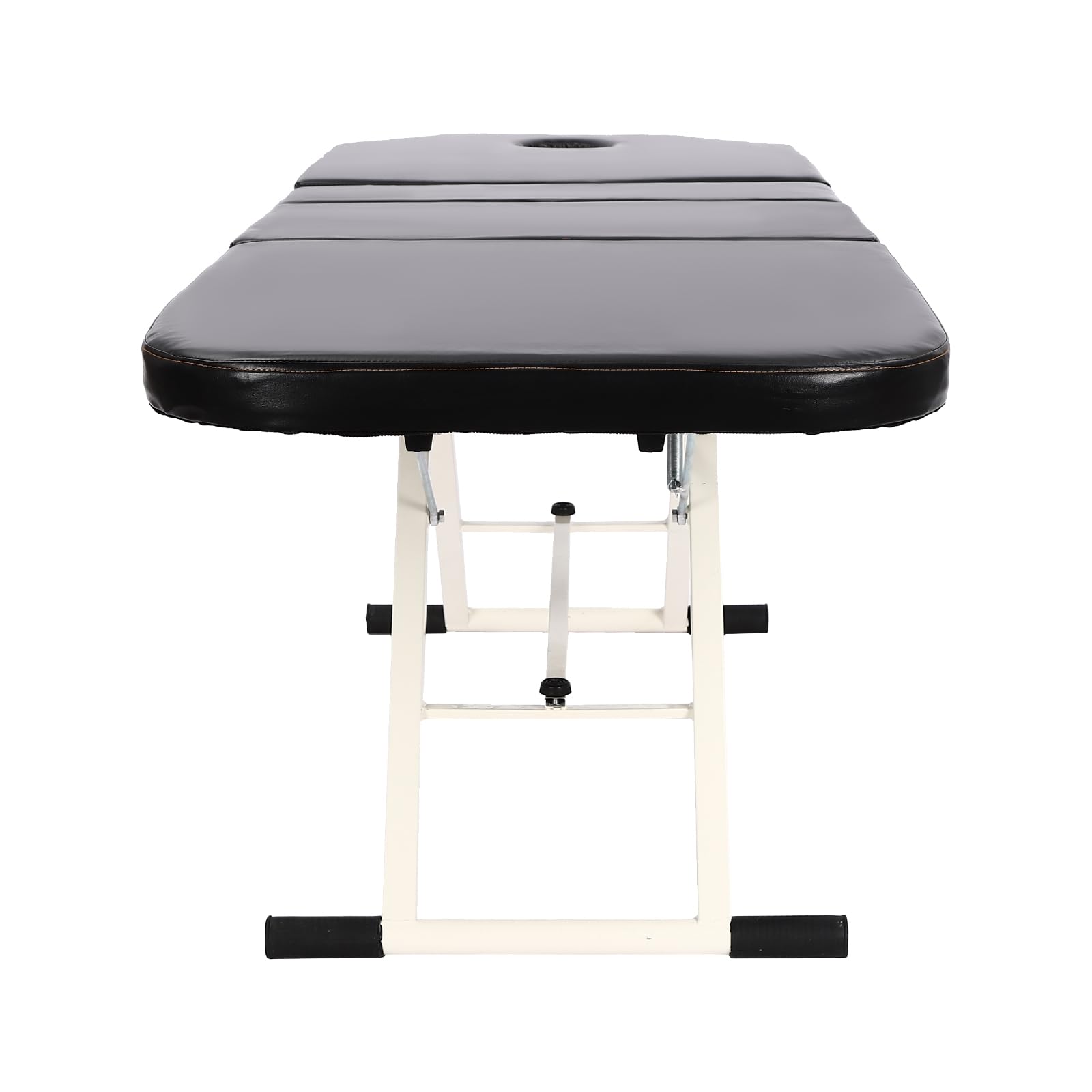 Tavolo da massaggio pieghevole a 3 zone, per cosmetici, portatile, per massaggi, beauty spa, letto, lettino, lettino da massaggio, lettino ergonomico, regolabile in altezza, con poggiatesta (nero)