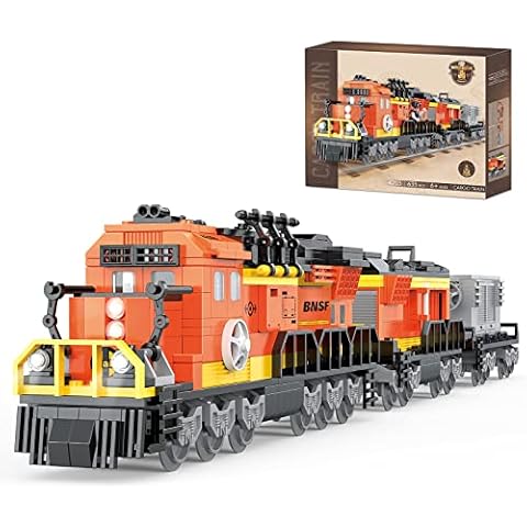 City Cargo Train Building Sets Freight Train Building Blocks Train Gift with Maintenance Accessories and Mini-dolls Creative Toys Train Sets for Boys and Girls 8-14 635 Pieces Cover