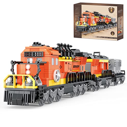 City Güterzug Bausteine City Zug Spielzeugsets mit 3 Wagen und Zugwartungszubehör Kreatives Spielzeug Ab 6 Jahren Jungen…