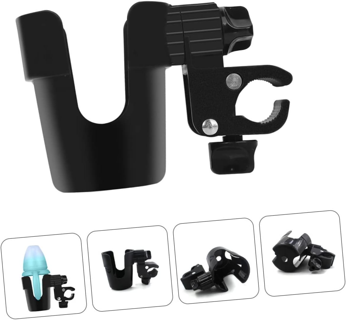 Stroller Cup Holder for Babies Rotatable Milk Bottle Clamp Adjustable Water Bottle Holder for Pushchairs Sturdy Plastic for Walkers and Strollers