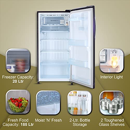 Image of LG 205 L 4 Star Inverter Direct-Cool Single Door Refrigerator (GL-B221APVY, Purple Victoria, Moist 'N' Fresh)