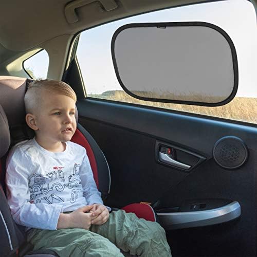Car Sun Shades for Kids, New Improved Version (Pack of 2) - Self-Adhering Sun Shade for Protection Against Harmful UV Rays - Rear Side Window Baby Sun Cover - Universal Fit