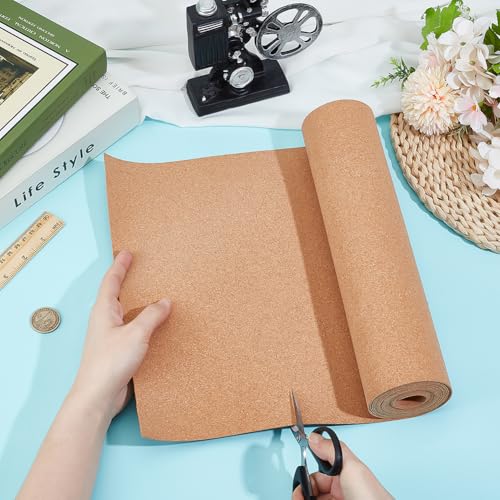 BENECREAT 5 m Korkrolle 30cm Breite Natürliche Korkplatte Zur Wanddekoration Schwarzes Brett Nicht Klebendes Korkmaterial DIY Bastelbedarf Pinnwand-Hintergrund 1mm Dick