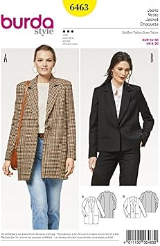Burda Ladies Sewing Pattern 6463 Casual Blazer Jackets