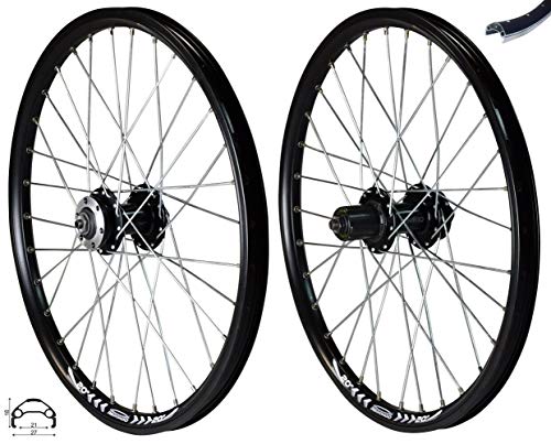 Redondo 20 Zoll Laufrad Set Vorderrad Hinterrad Hohlkammer Felge Schwarz...