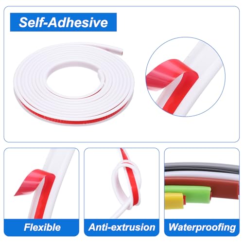 QUARKZMAN U-Form Kantenband, 9,8ft x 2/5in TPE Selbstklebende Furnierkante, Sperrholz Kantenabschluss Flexibler Möbelkantenschutz für Arbeitsplatte Schrankregal (Weiß).