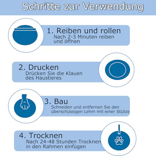 fufupaw Pfotenabdruck Set Hund, Pfotenabdruck Set Katze, Pfotenabdruck Kit Für Haustiere Und Babys, Einfache Handhabung Für Langlebige Erinnerungen, Dekoration