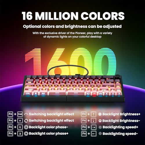 Clavier mécanique ergonomique sans fil violet, cadeau idéal - 3