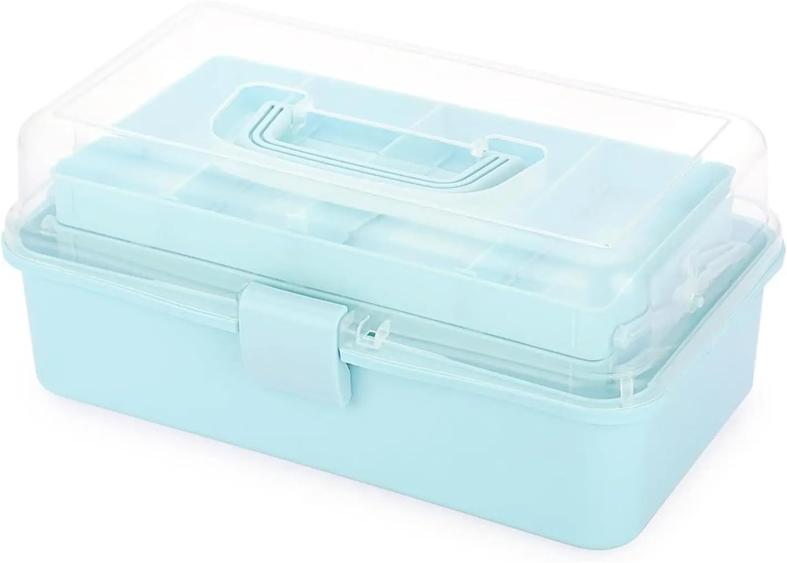 Haargummi Organizer 3-lagige tragbare Aufbewahrungsbox for Basteln und mit verstellbaren Abstandshaltern