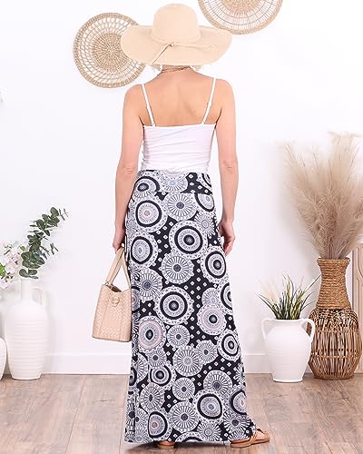 Image of Popana Long Maxi Skirt for Women, Flowy Long Skirts for Women | High Waisted Soft Trendy Rayon, Sundress Convertible Skirt, Long Length Bodycon Maxi Skirt, Petite and Plus Size