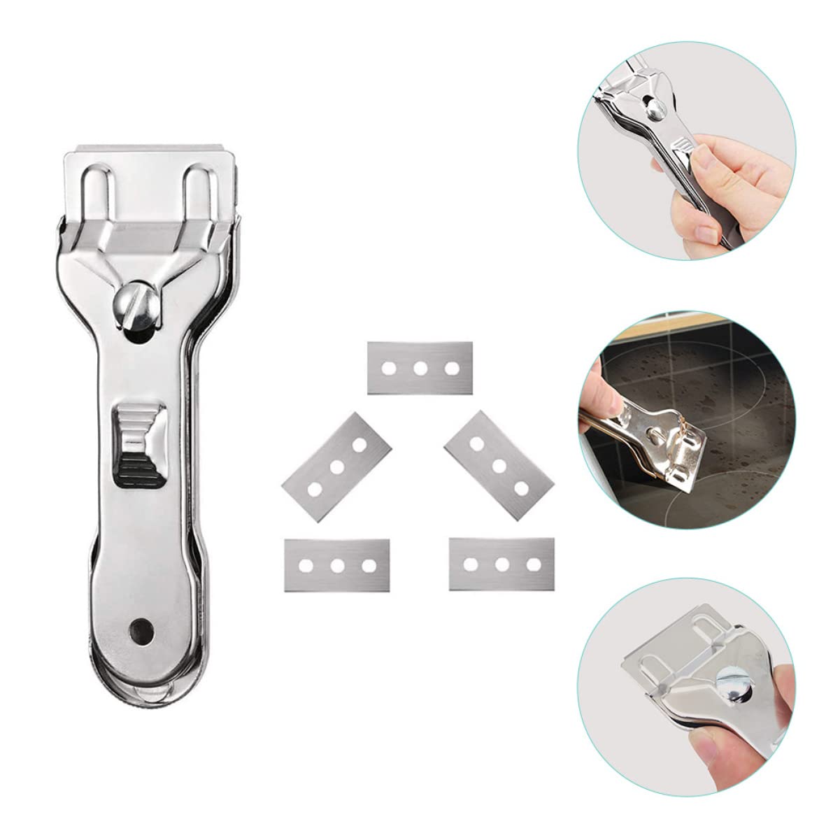 PRETYZOOM 3 Set raschietto per raschietto vernice raschietto vetroceramica attrezzo lame multiutensile detersivo pavimenti raschietto per la pulizia del raschietti per la pulizia