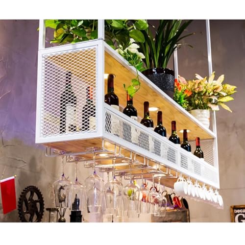 Casier à vin de plafond avec support pour verres pour des soirées conviviales
