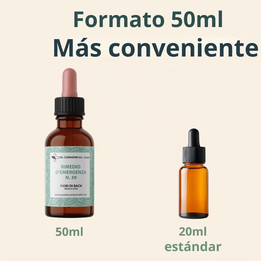 Dr. Corradini - Flores de Bach Rescue Remedy - Preparado de floriterapia sin alcohol 50 ml - Gotas naturales - Remedio de emergencia para equilibrio emocional - Made in Italy