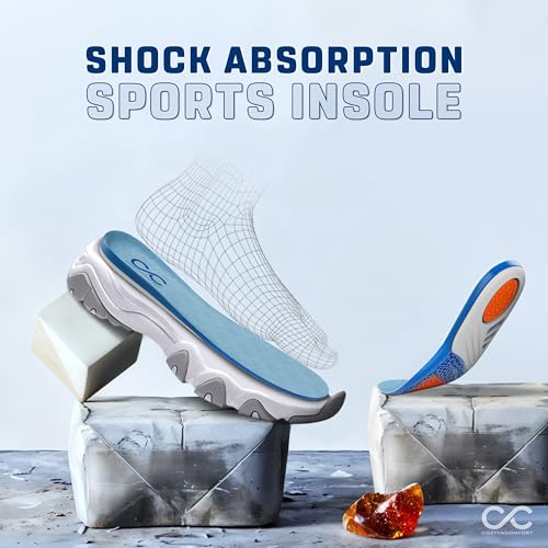 Image of High-Performance Athletic Dual-Gel Technology Insoles Best Shoe Sole Replacemen Comfort Insoles, Everyday Use, Daily Walking, Running, Gym, And Sports. (M)