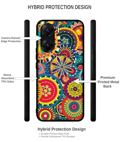 Image of Ring Pattern Print Design Premium 2D Printed Metal Back Case Cover for Vivo V29E 5G