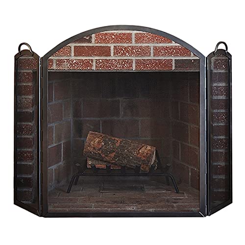 Protector de fuego vintage valla de chimenea de 3 paneles para evitar quemaduras y chispas 2