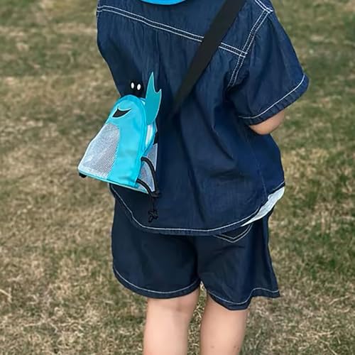 Image of Kids Mesh Beach Bag, Cute Crab-Shaped Seashell Collecting Bag with Adjustable Strap for Holding Shell Beach Toy