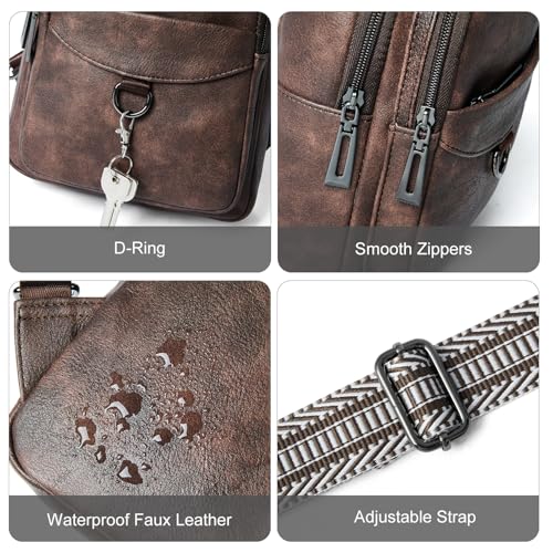 Image of LATMAP 7L Sling Bag for Women Men Crossbody Belt Bag Small Travel Sling Backpack Anti Theft Chest Daypack Purse Faux Leather
