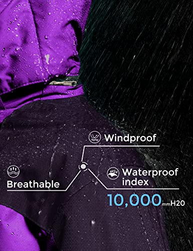 Zshow Girls' Waterproof Snowboard Jacket Warm Hooded Fleece Lined Winter Coat(Purple,8) #TOP4