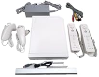 Wii Nintendo Console Bundle – White RVL-001 System Compatible with GameCube Games – Includes 2 Up to Date Remote Controllers&comma; 2 Nunchucks&comma; Sensor Bar&comma; AV Cable&comma; AC Adapter – Ready to Play &lpar;Renewed&rpar;