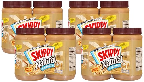 Image of SKIPPY Natural Peanut Butter Creamy Twin Pack, 40 Ounces, Pack of 8