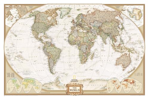 Custom National Geographic Map: World Executive Wall Map - 13 Size Options - Front Lamination