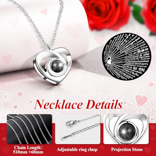 Miniatura 4 de Hnustbo Regalos Originales Para Mujer, Mamá, Novia, Flores Eterna, Rosa Real Preservada Con Collar, Regalos Ideales Para Ella En Cumpleaños, Aniversario, Día De San Valentín, Día De La Madre, Navidad