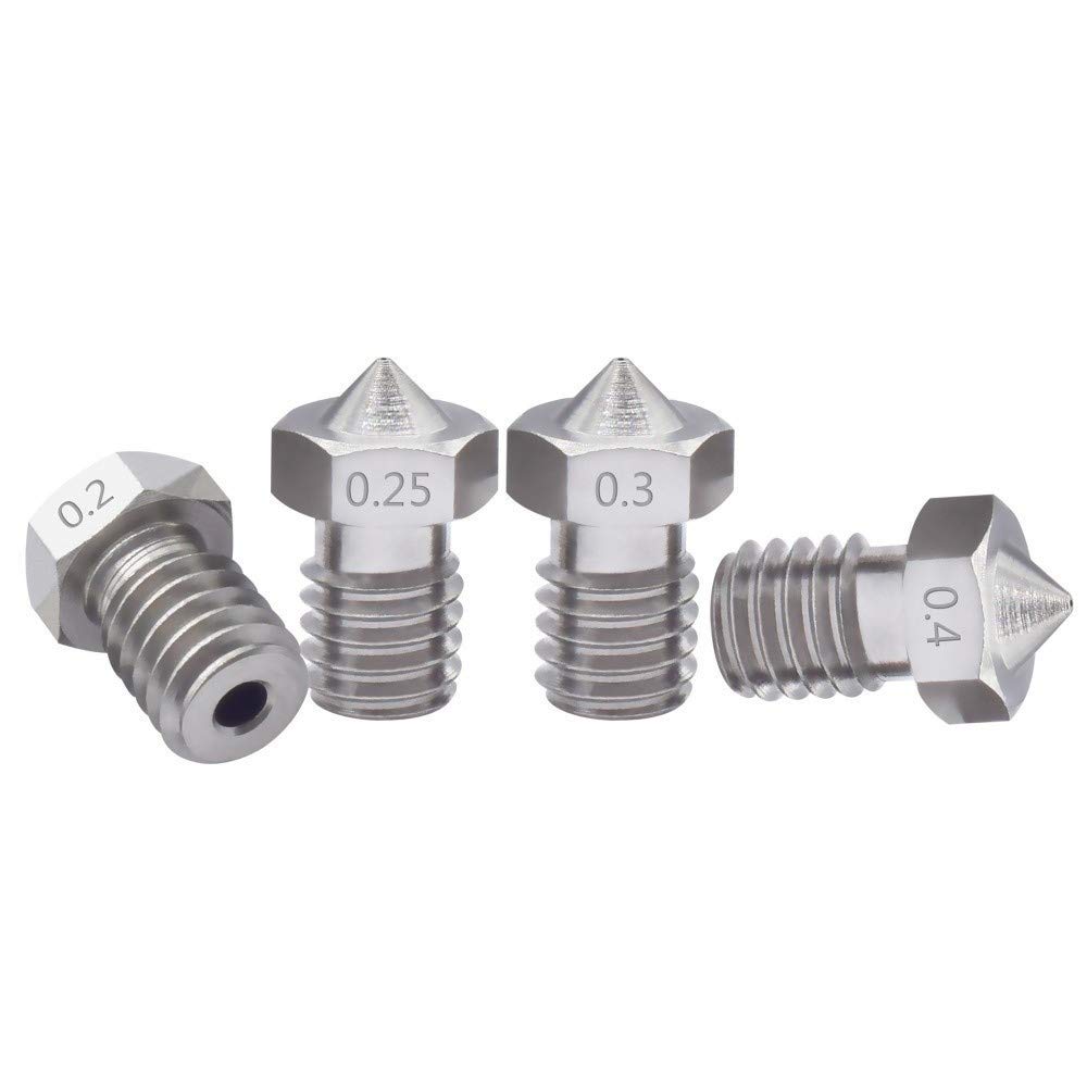 Druckerteile 50 Teile/los 3D-Drucker V5/ V6 Edelstahldüse Gemischte Größen 02-10 mm M6 Schraubgewinde für 1,75 MM Filament Ersatzteile (Größe: 0,2 mm) (Size : 0.8mm)