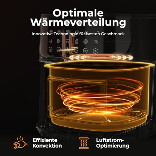 Balter Heißluftfritteuse Airfryer, 5,5 L, Friteuse Heissluftfritteuse XXL mit Sichtfenster, 12 Programme, all-in-1 Air Fryer, inkl. 100 Rezepte, HL-551T 4