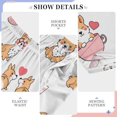 Boys' Pants Corgi Dogs Cute Animals Long Bottoms Jogger Pants Elastic Waist Trousers with Pockets S-XL4