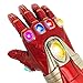 Iron Man Infinity Gauntlet Glove with Batteries Led Light Up Props for Halloween Cosplay (Kid Removable Red)