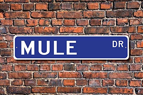 Letrero de metal de 4 x 16 pulgadas para regalo de mula, decoración de mula, amante, cría, macho, burro, hembra, caballo, carga, bestia